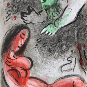 Marc Chagall: ‘Eve Incurs God’s Displeasure’ Original Lithograph Framed