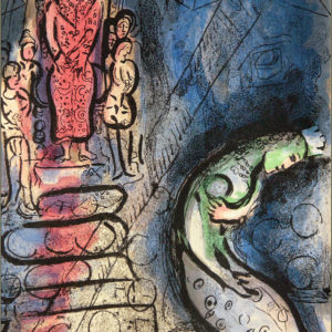 Marc Chagall: “Ahasuerus Sends Vasthi Away” Original Lithograph Framed