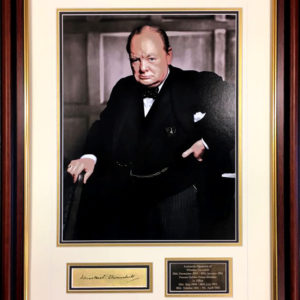 Winston Churchill Signed Presentation Framed