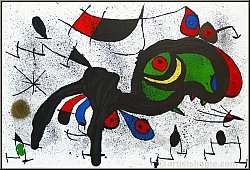 Joan Miro: “The Blooming Ram” Large Original Lithograph Framed